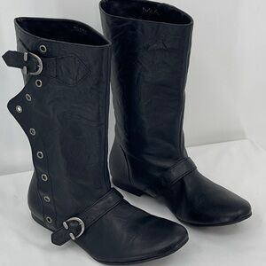 MIA Black Leather Footwear PULL ON BOOTS WOMENS SIZE 7.5 M